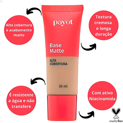 Base Líquida Matte Alta Cobertura 30ml -Lançamento Chérie